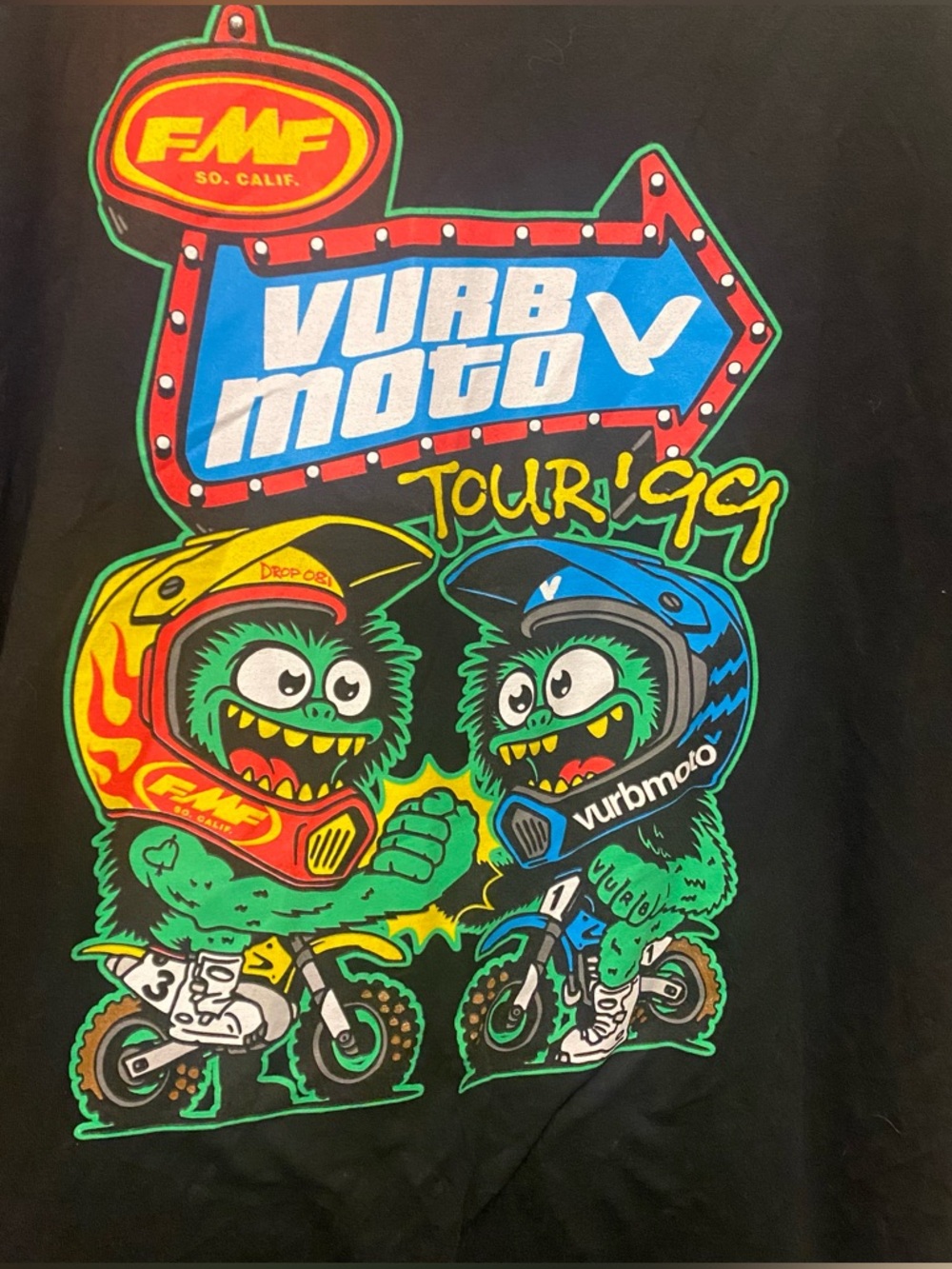 The Drop Vurbmoto Vurb Moto ‘99 1999 Tour Mens Tee T Shirt XL Black Motocross